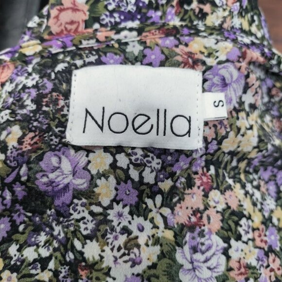 Noella Whimsy Fluttery Twee Ruffle Velvet Burnout Faux Wrap Sheer Dress S - Picture 7 of 13